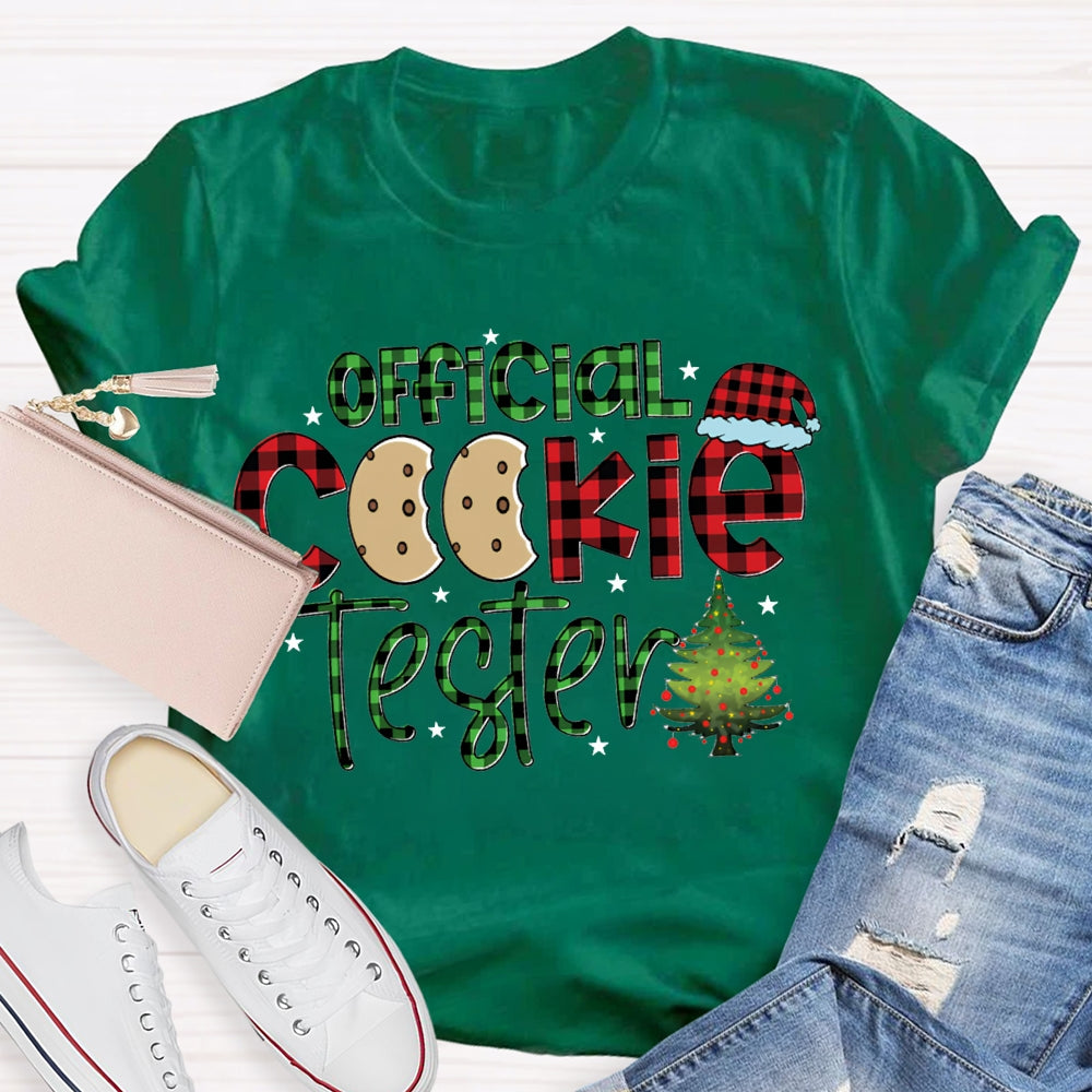 Official Cookie Tester Christmas Trees And Santa Hats T-shirt