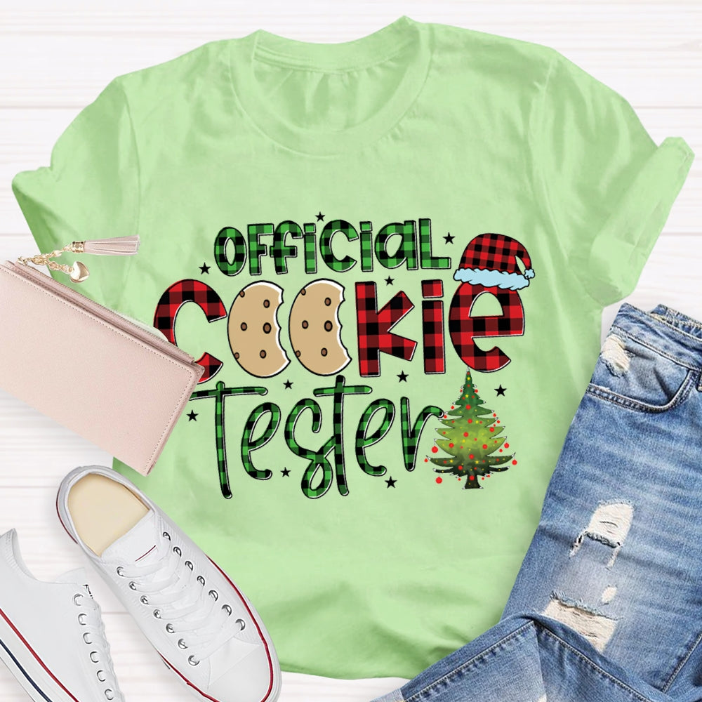 Official Cookie Tester Christmas Trees And Santa Hats T-shirt