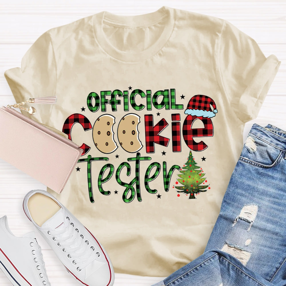 Official Cookie Tester Christmas Trees And Santa Hats T-shirt