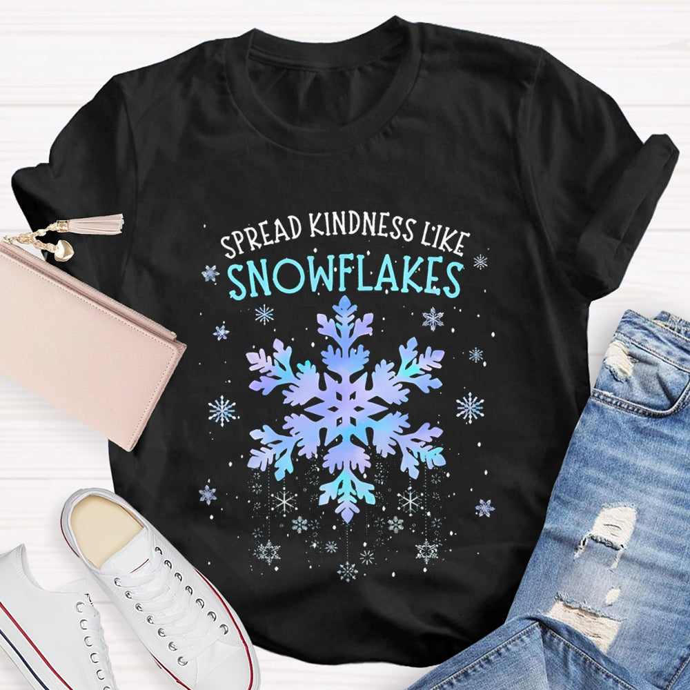 Spread Kindness Like Snowflakes Colorful Tie-Dye Snowflakes Christmas T-shirt