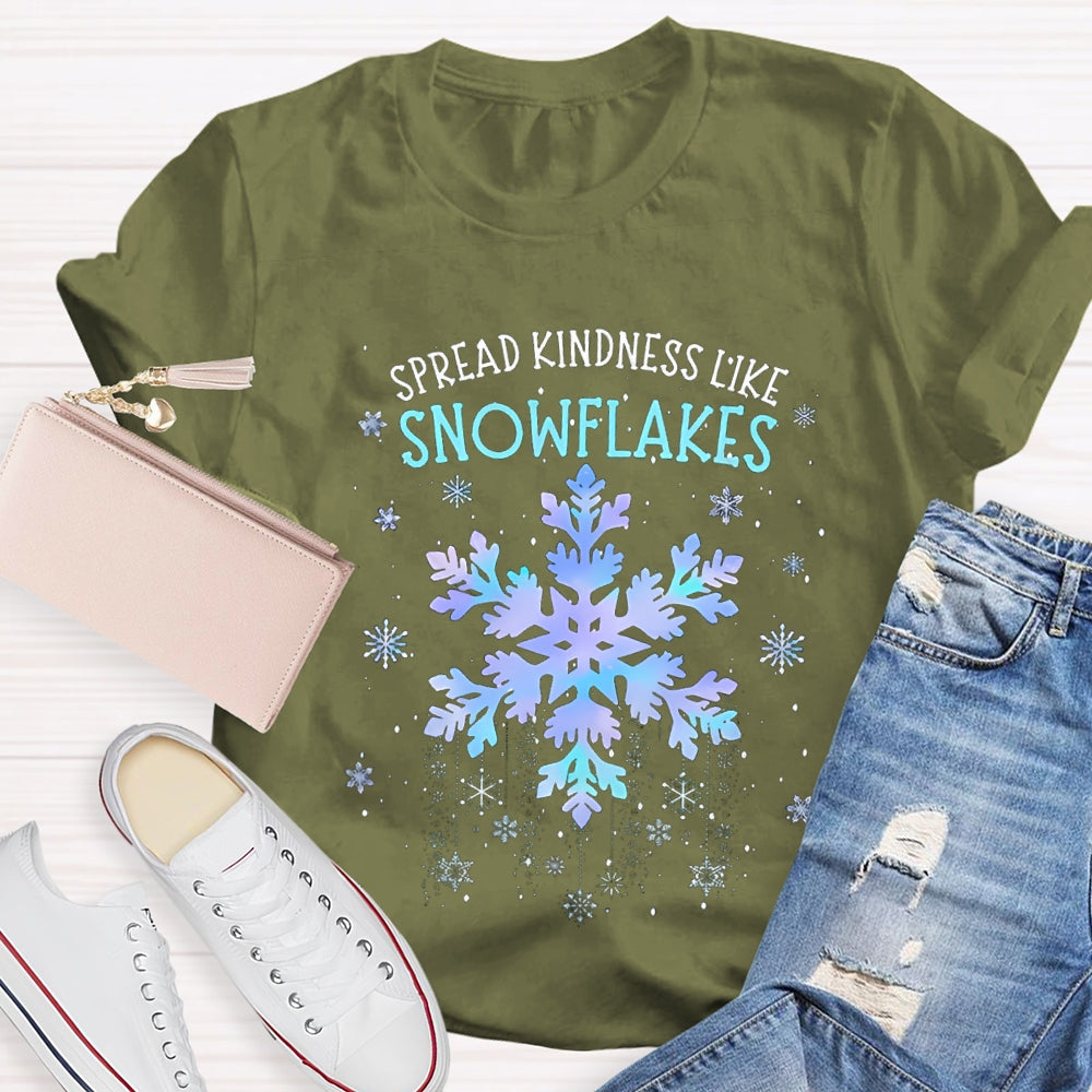 Spread Kindness Like Snowflakes Colorful Tie-Dye Snowflakes Christmas T-shirt