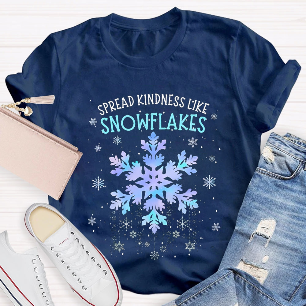 Spread Kindness Like Snowflakes Colorful Tie-Dye Snowflakes Christmas T-shirt