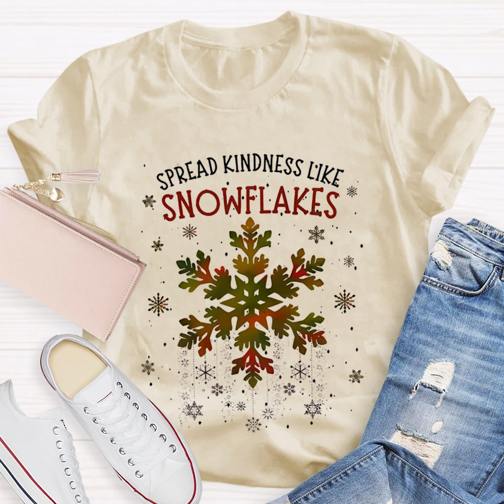 Spread Kindness Like Snowflakes Colorful Tie-Dye Snowflakes Christmas T-shirt