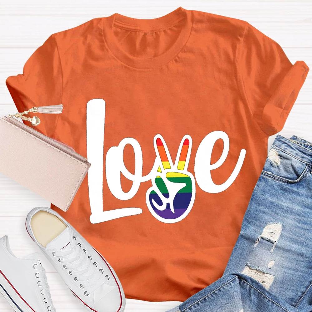 Love Gradient Finger Print T-shirt