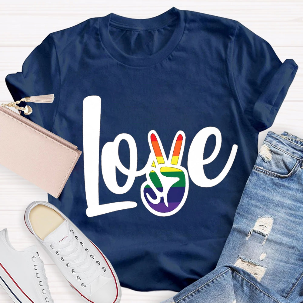 Love Gradient Finger Print T-shirt