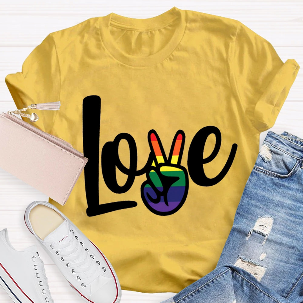 Love Gradient Finger Print T-shirt