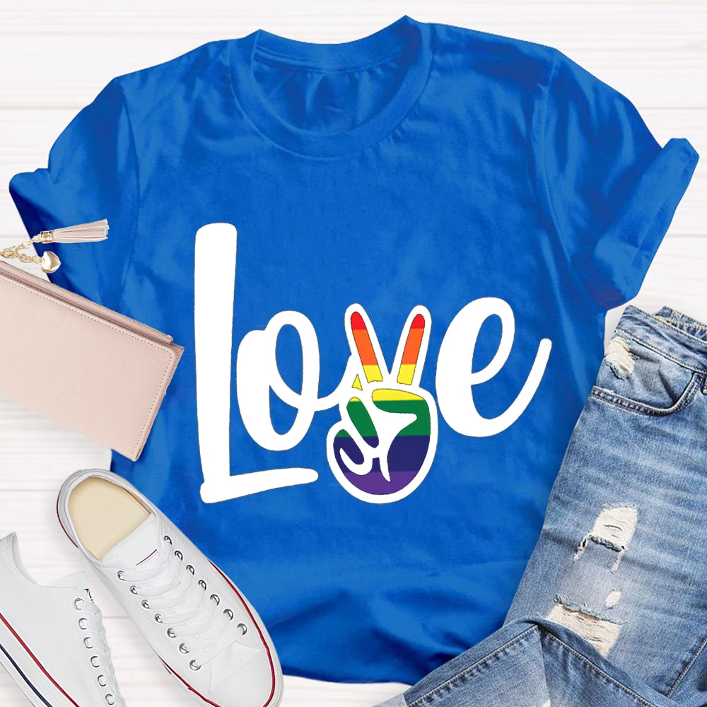 Love Gradient Finger Print T-shirt