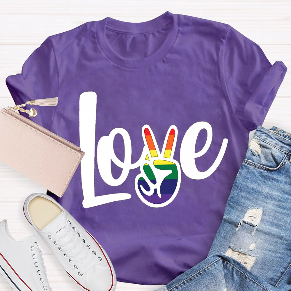 Love Gradient Finger Print T-shirt