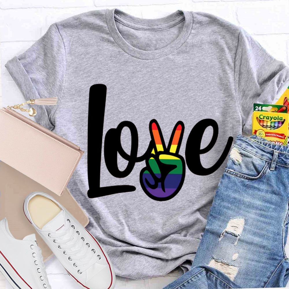 Love Gradient Finger Print T-shirt