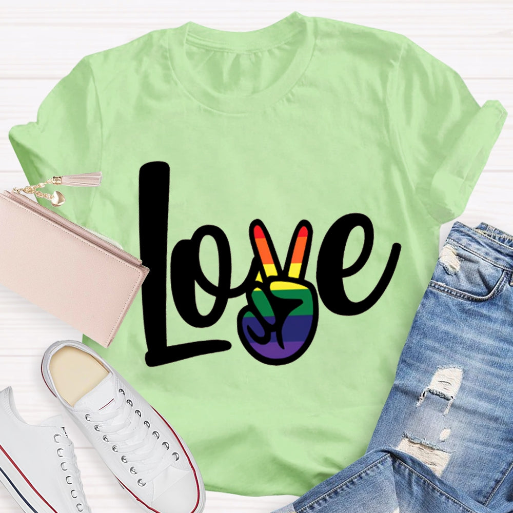 Love Gradient Finger Print T-shirt