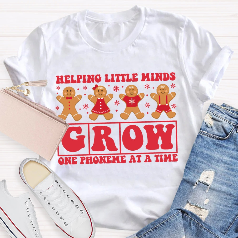 Helping Little Minds Grow One Phoneme At A Time Christmas T-shirt