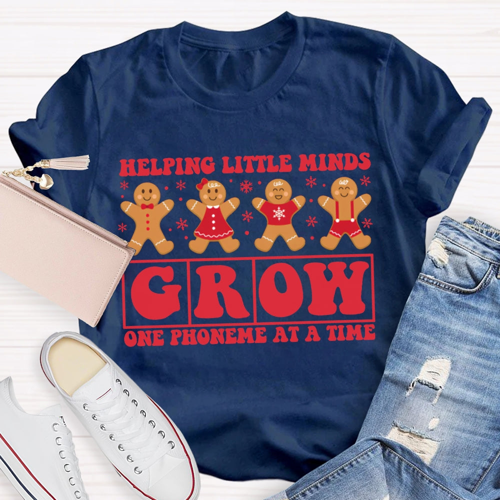 Helping Little Minds Grow One Phoneme At A Time Christmas T-shirt
