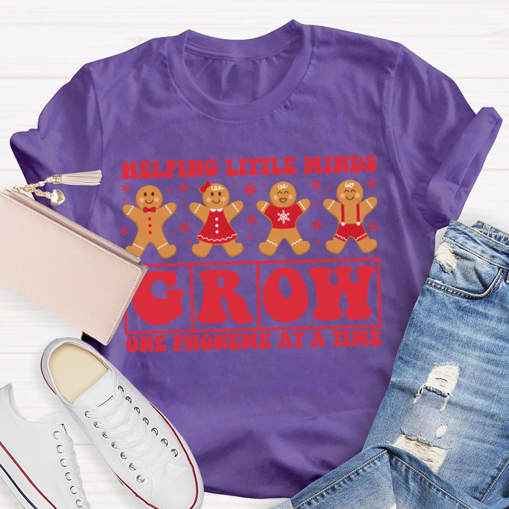 Helping Little Minds Grow One Phoneme At A Time Christmas T-shirt