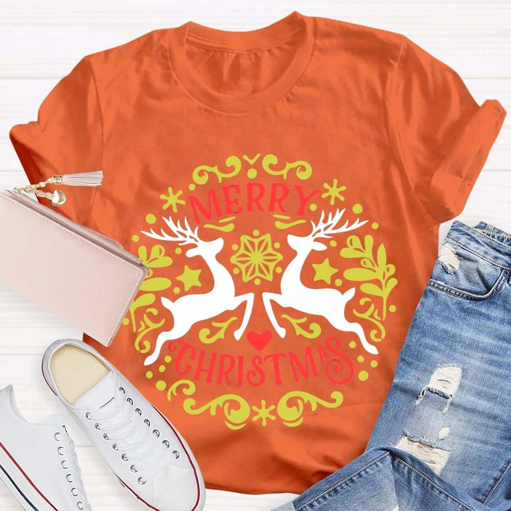 Merry Christmas And Christmas Elk T-shirt