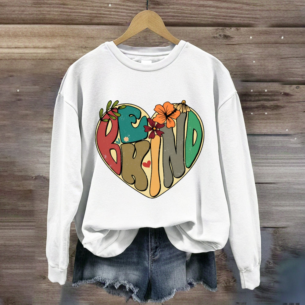 Be Kind With Heart Floral Sweatshirt