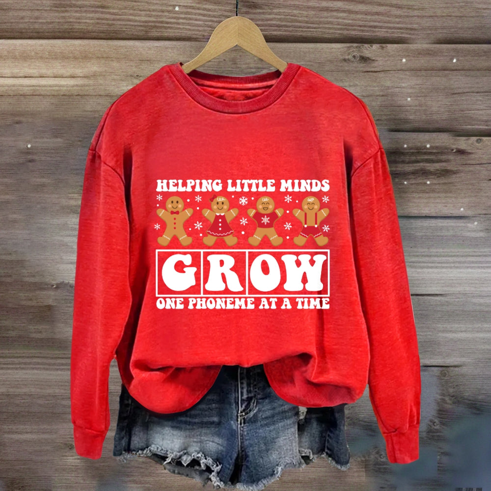 Helping Little Minds Grow One Phoneme At A Time Christmas Sweatshirt