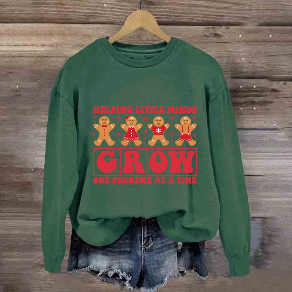 Helping Little Minds Grow One Phoneme At A Time Christmas Sweatshirt