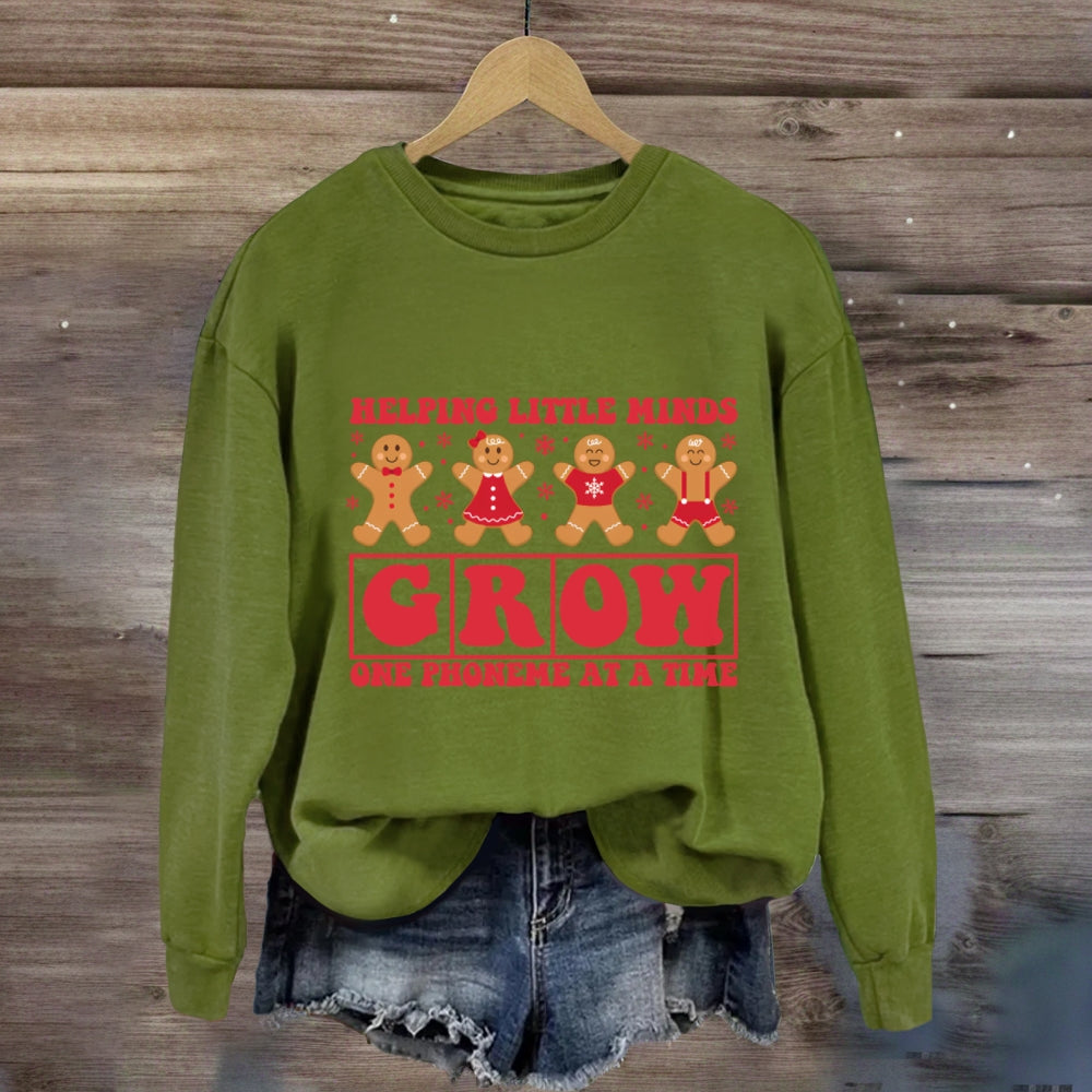 Helping Little Minds Grow One Phoneme At A Time Christmas Sweatshirt