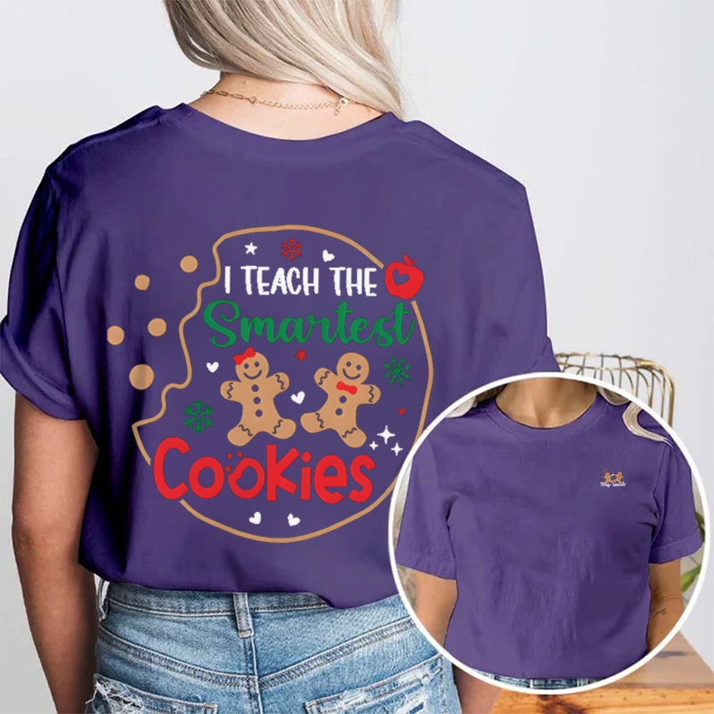 Personalized Name I Teach The Smartest Cookies Christmas Double Printed T-shirt