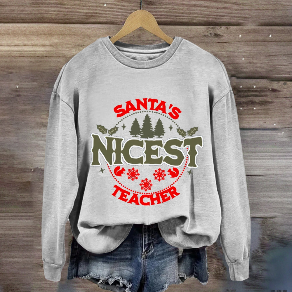 Santa'S Best Teacher Sweatshirt