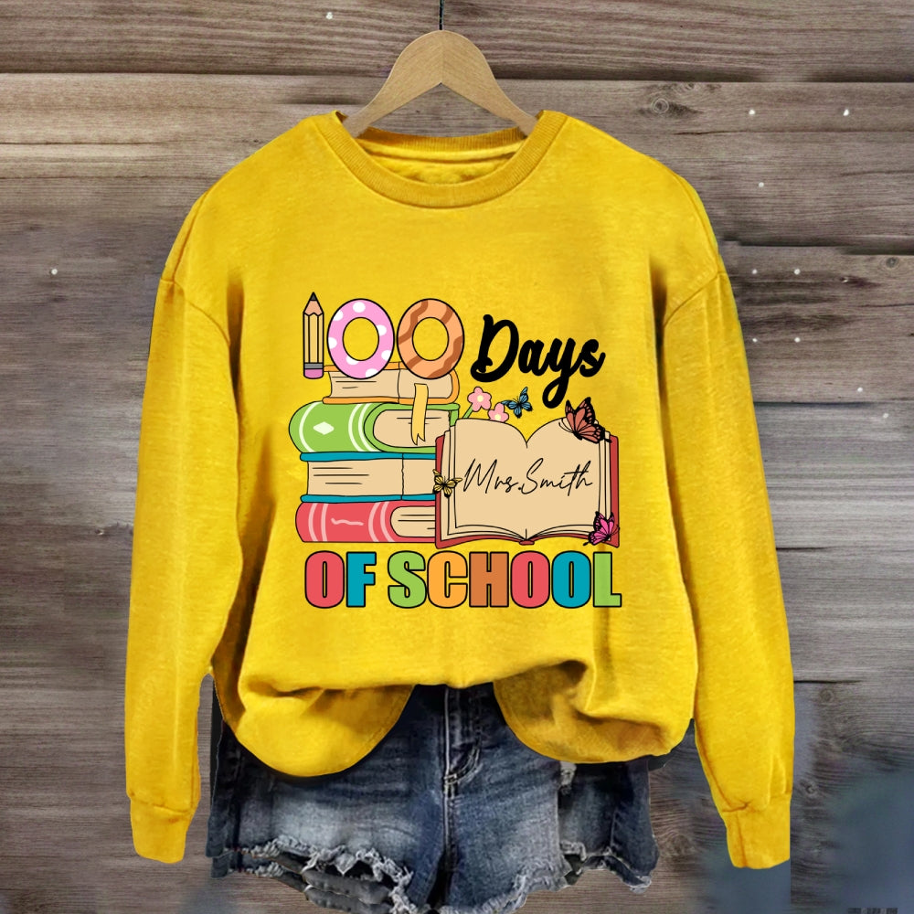 Personalized Name 100 Days Of School Sweatshirt