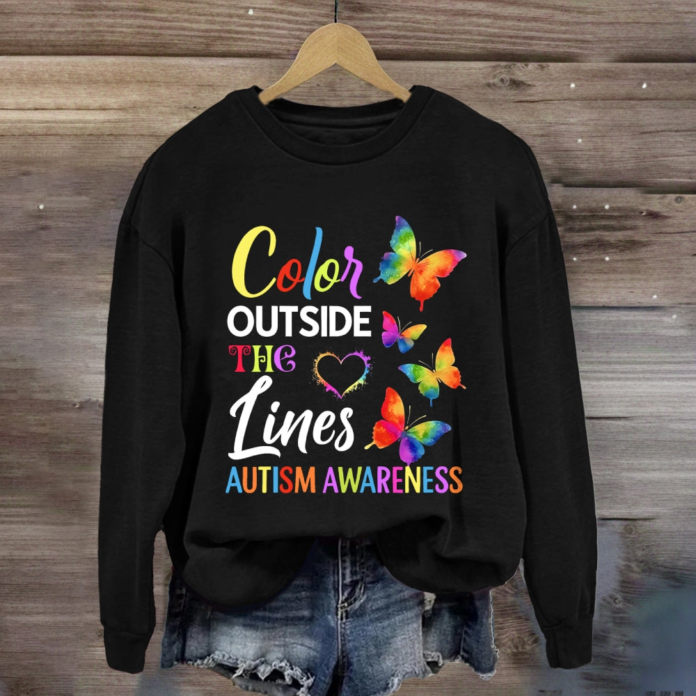 Color Outside The Lines Butterfly Sweatshirt