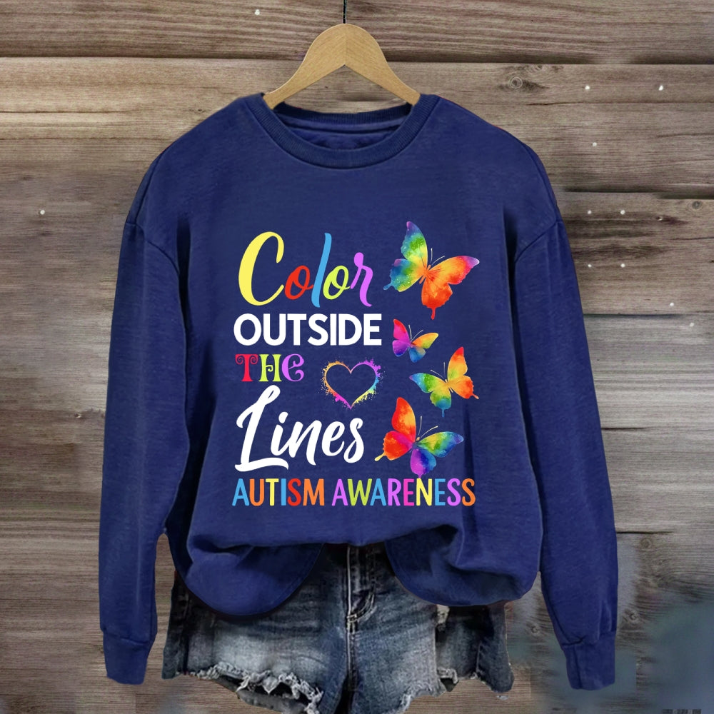 Color Outside The Lines Butterfly Sweatshirt