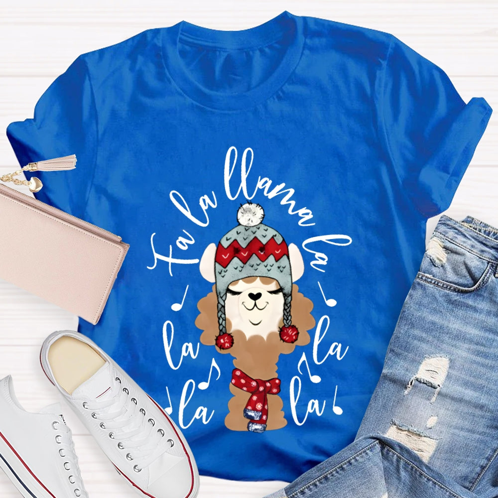 La La Fa Llama La La Christmas Puppy Listening To Music T-shirt