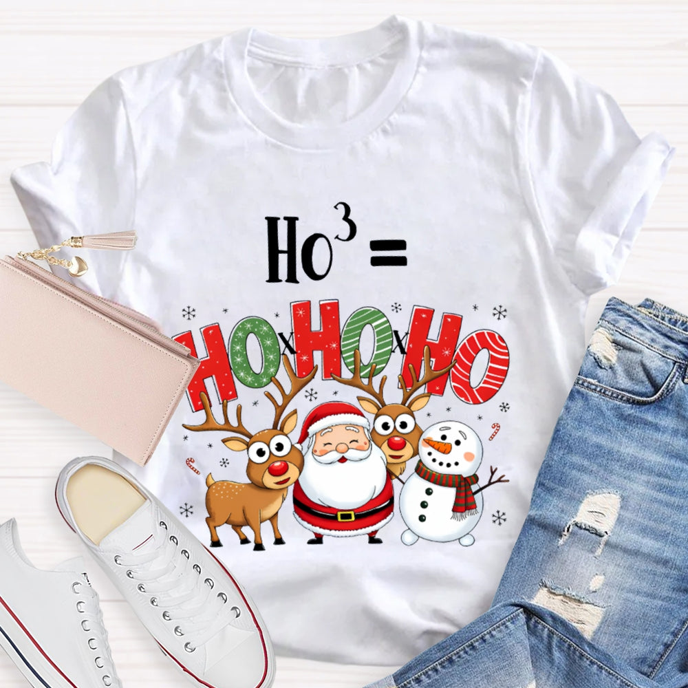 Ho Ho Ho Equal Ho3 Math Teacher Christmas T-shirt