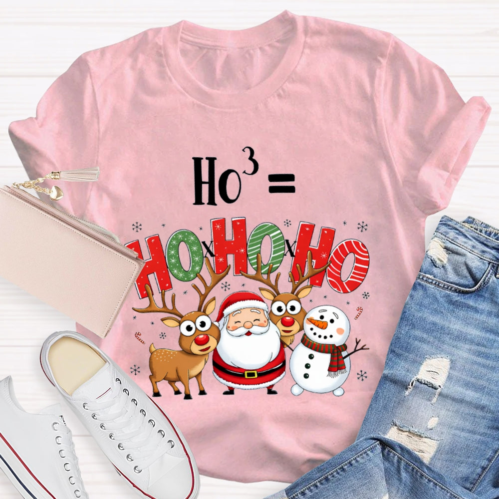 Ho Ho Ho Equal Ho3 Math Teacher Christmas T-shirt