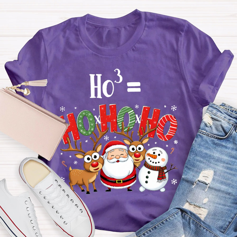 Ho Ho Ho Equal Ho3 Math Teacher Christmas T-shirt