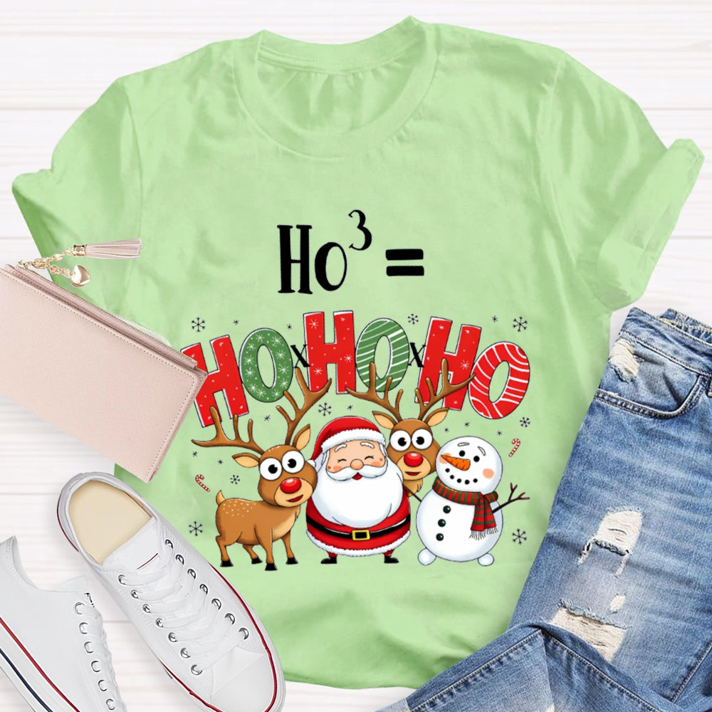 Ho Ho Ho Equal Ho3 Math Teacher Christmas T-shirt