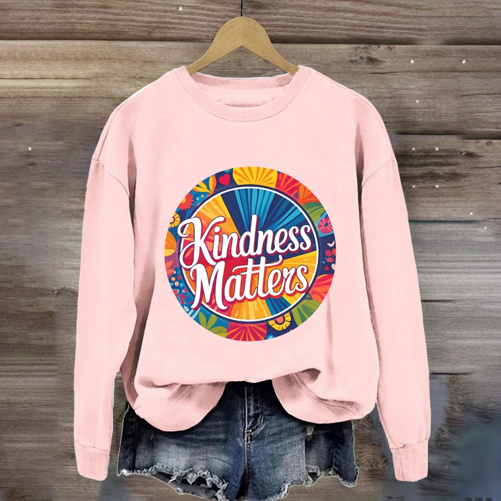 Kindness Matters Floral Circle Sweatshirt