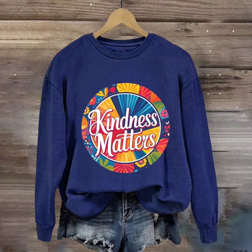 Kindness Matters Floral Circle Sweatshirt