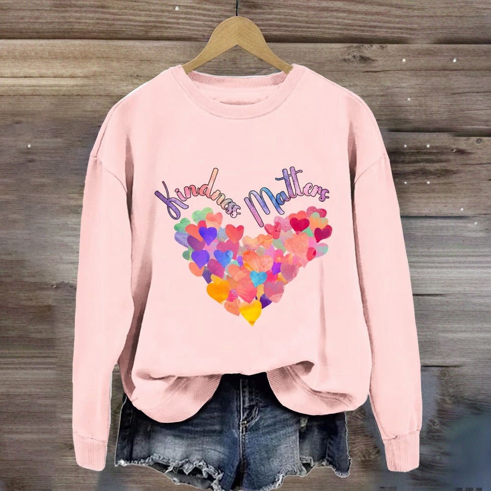 Kindliness Matters Colorful Heart Sweatshirt