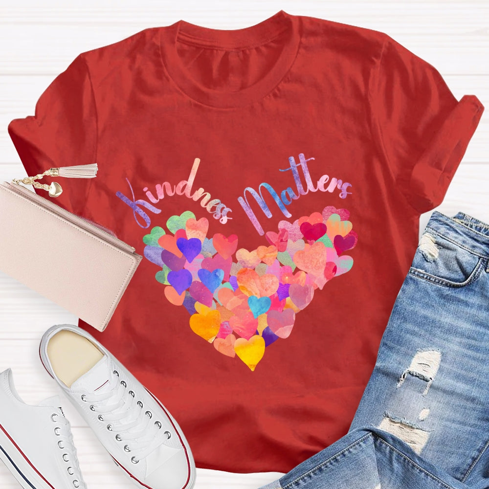 Kindness Matters Colorful Heart T-Shirt