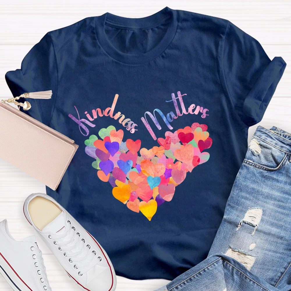 Kindness Matters Colorful Heart T-Shirt