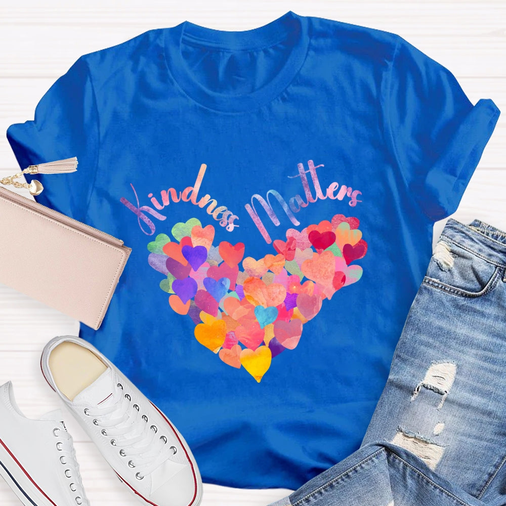 Kindness Matters Colorful Heart T-Shirt