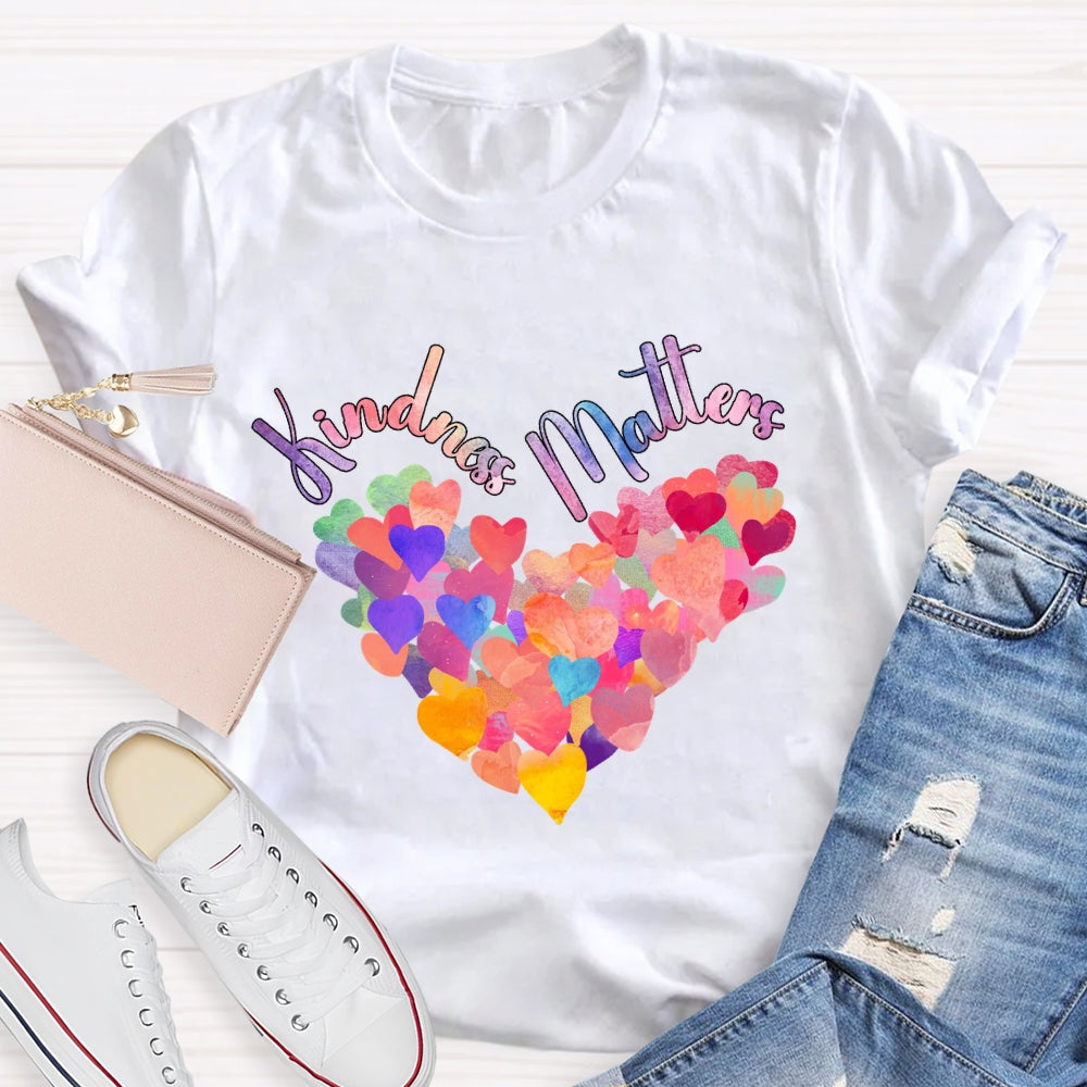 Kindness Matters Colorful Heart T-Shirt