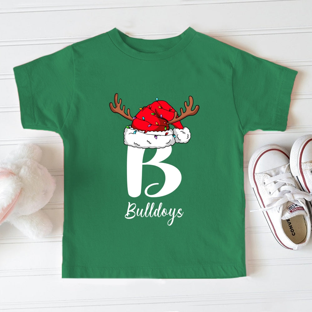 Personalized Name Christmas Hat Toddler T-Shirts