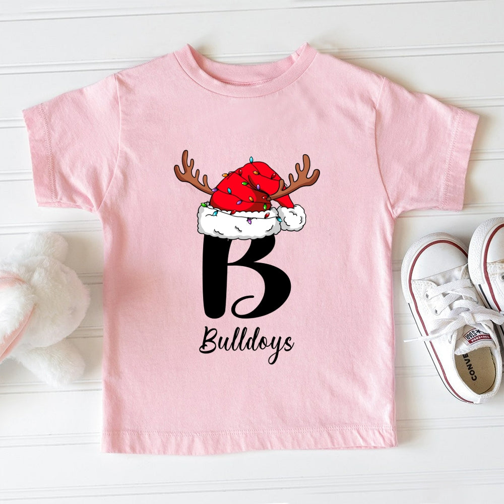 Personalized Name Christmas Hat Toddler T-Shirts