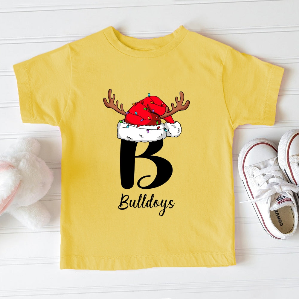 Personalized Name Christmas Hat Toddler T-Shirts