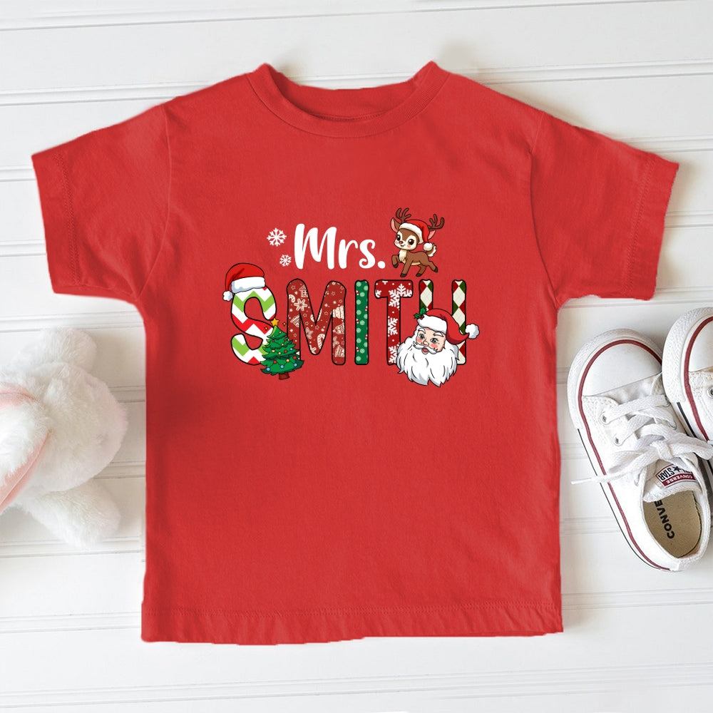 Personalized Christmas Name Toddler T-Shirts
