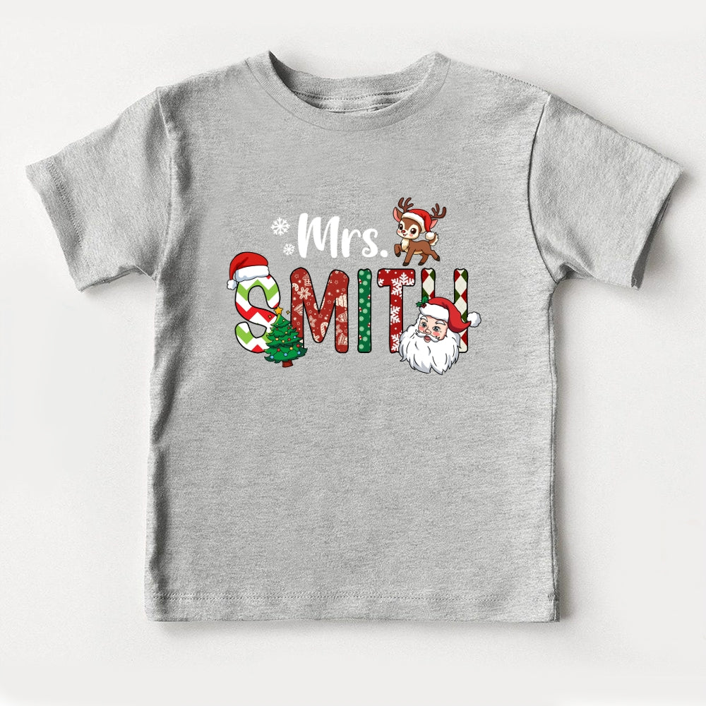 Personalized Christmas Name Toddler T-Shirts