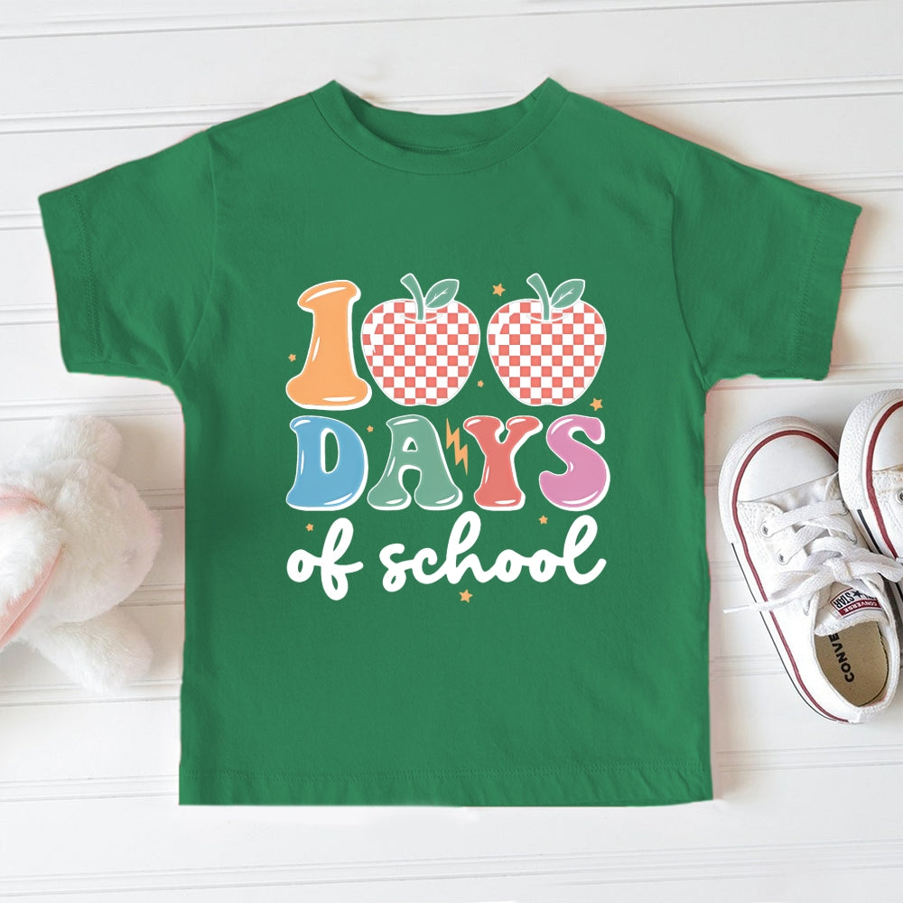 100 Days Of School Ink Apple Toddler T-Shirts