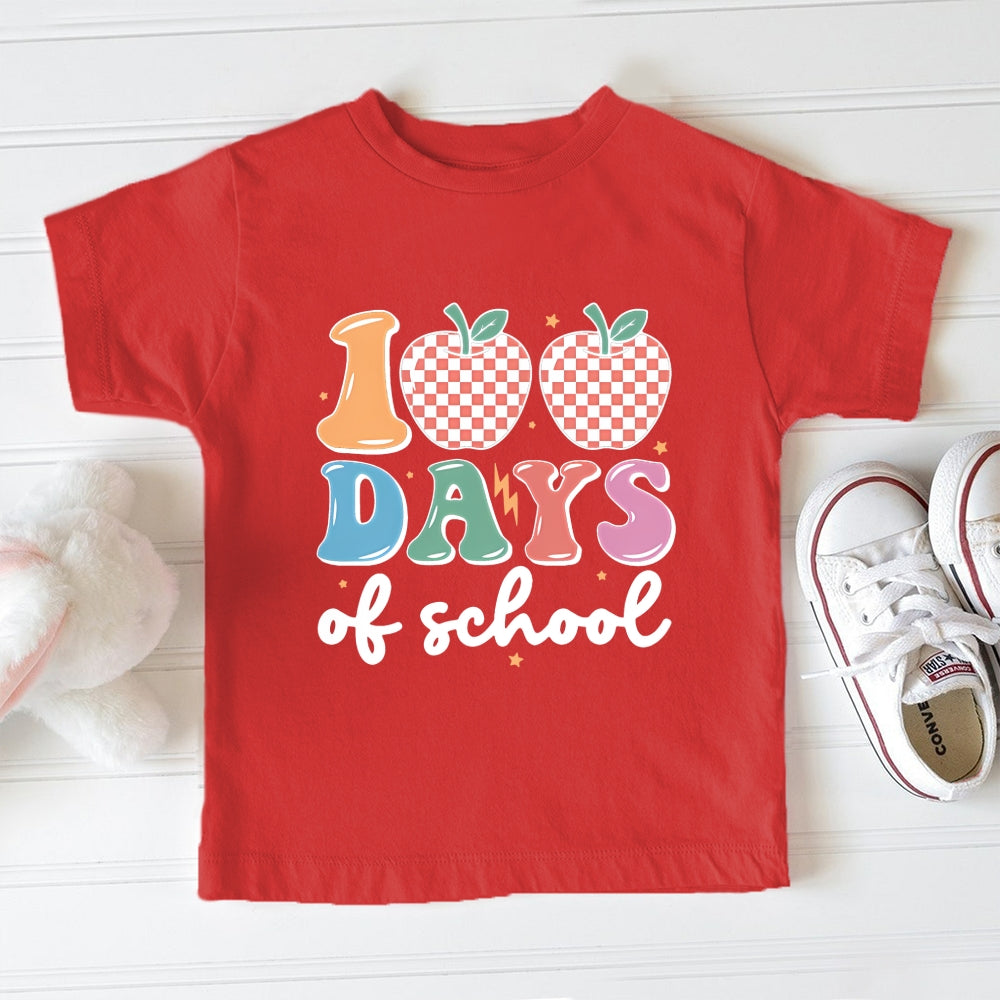 100 Days Of School Ink Apple Toddler T-Shirts