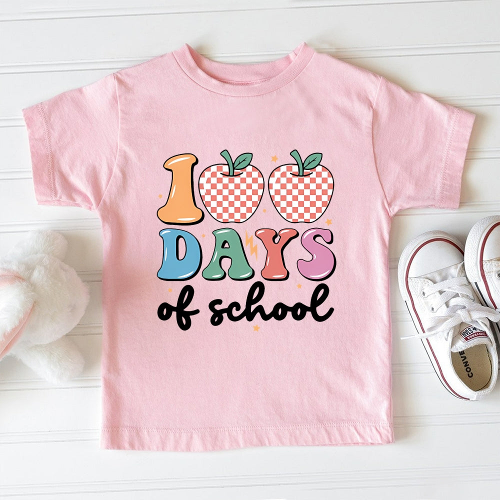 100 Days Of School Ink Apple Toddler T-Shirts