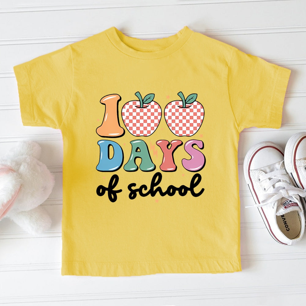 100 Days Of School Ink Apple Toddler T-Shirts