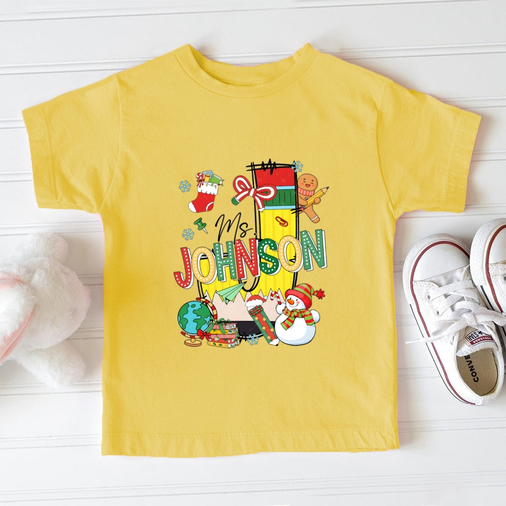 Personalized Name Snowman Toddler T-Shirts