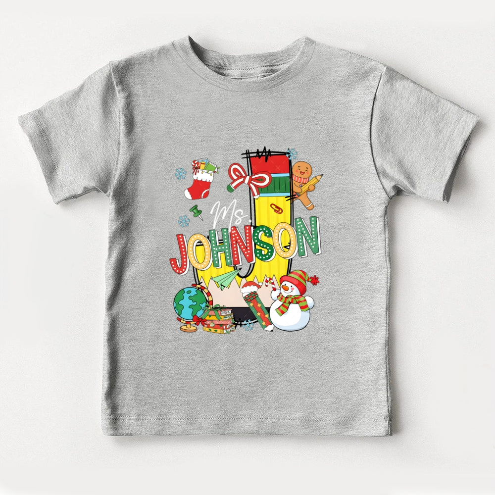 Personalized Name Snowman Toddler T-Shirts